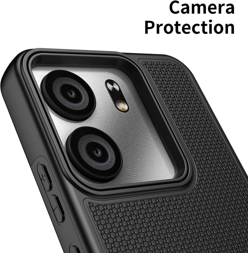 Mocotto for BLU View 5 Phone Case with Tempered Glass Screen Protector,Dual Layer Heavy Duty Shockproof Protection Phone Case Cover for BLU View 5 (Black) - Image 4